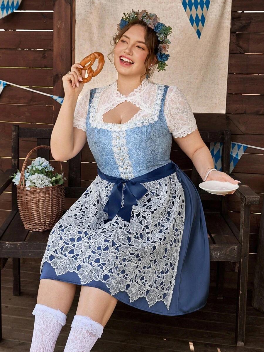 SHEIN NIEBIESKA SUKIENKA KORONKA S06__52
