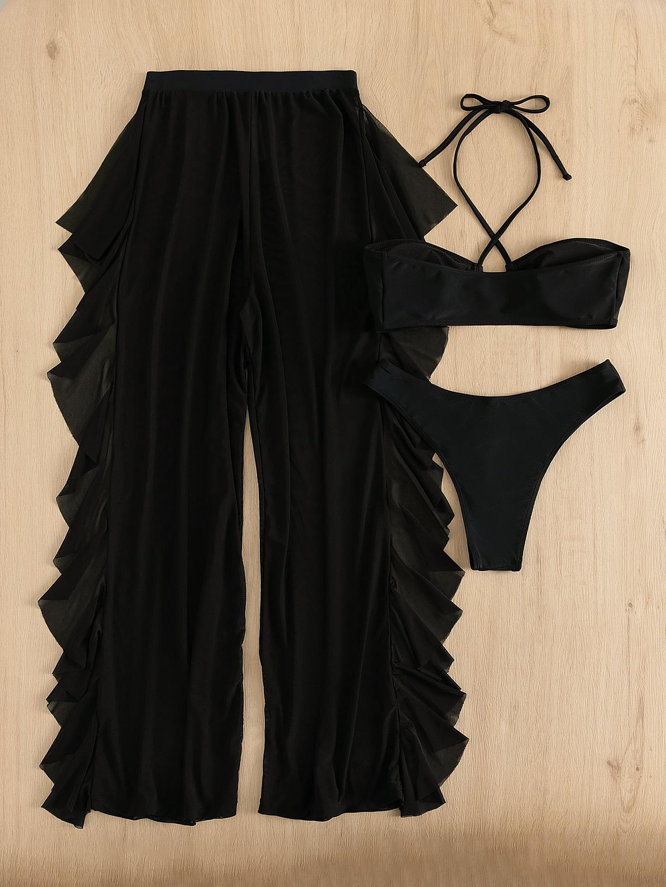 SHEIN TRZYCZĘŚCIOWY STRÓJ KĄPIELOWY KOMPLET S09__XL