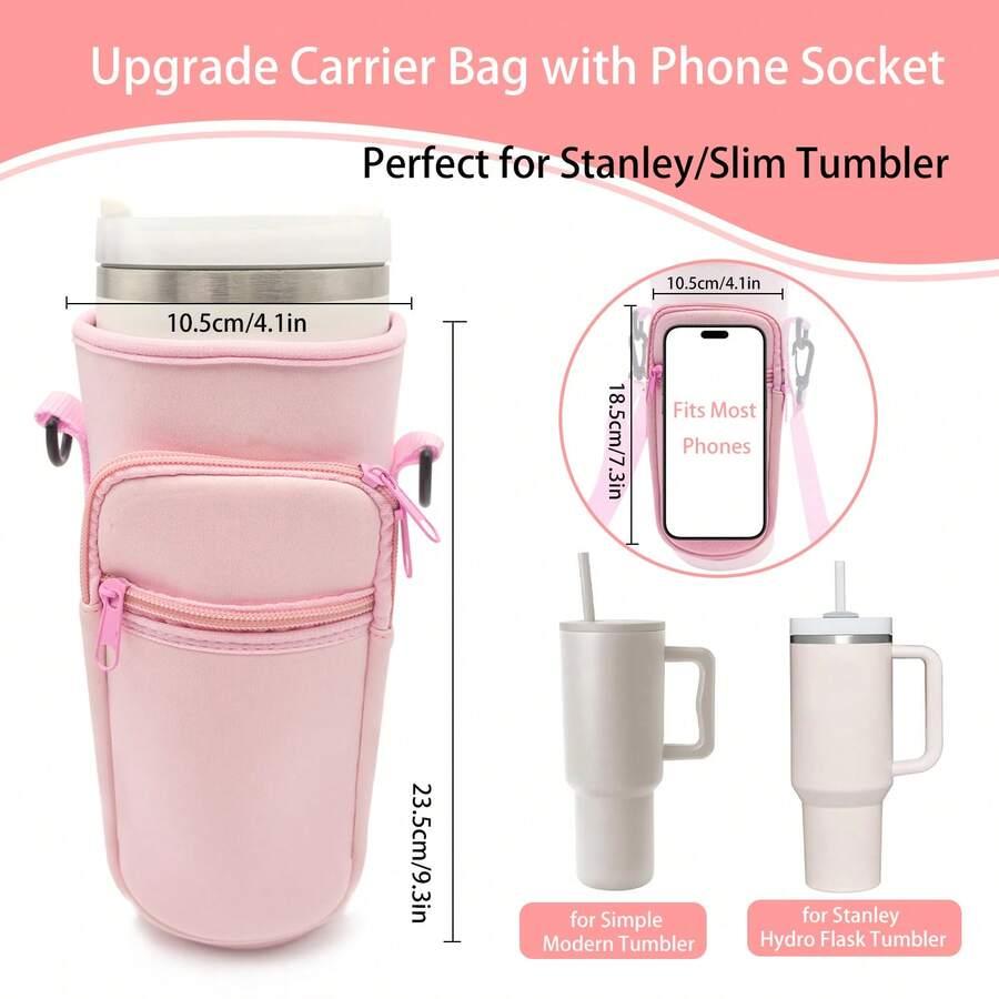 SHEIN RÓŻOWA TORBA NA KUBEK S07__10,5X23,5