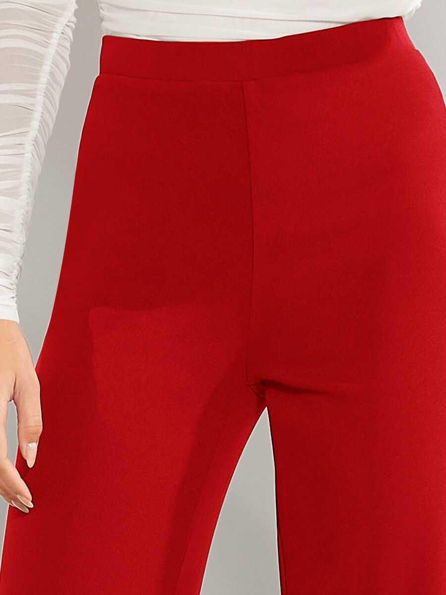 SHEIN CZERWONE SPODNIE WYSOKI STAN S06__M