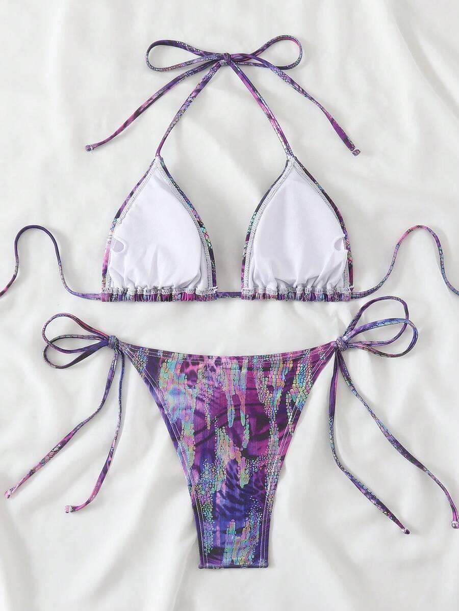 SHEIN STRÓJ KĄPIELOWY DWUCZĘŚCIOWY NADRUK S09__S