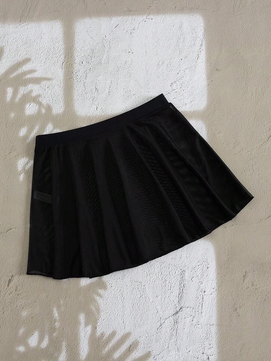 SHEIN CZARNA SPÓDNICA SIATECZKA S06__L