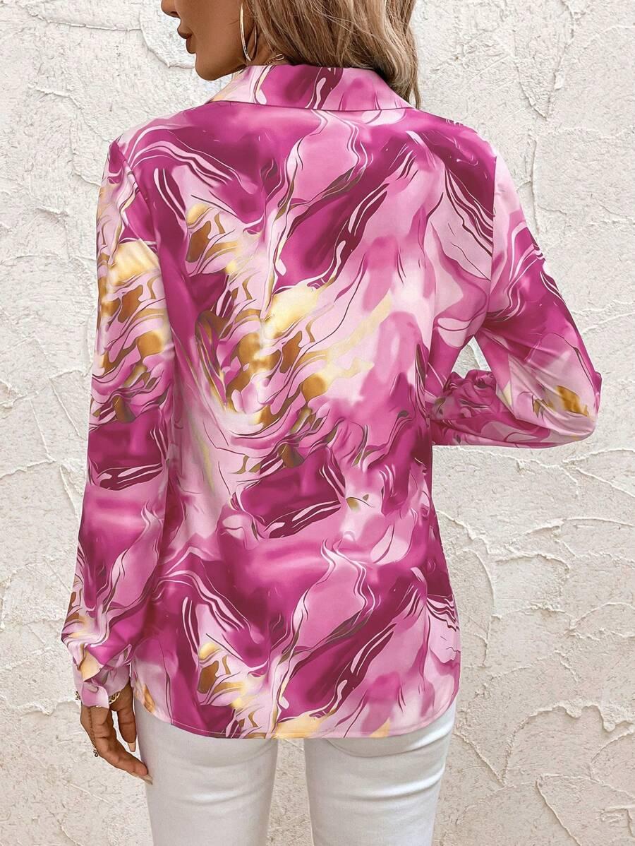 SHEIN KOSZULA DŁUGI RĘKAW PRINT S06__M