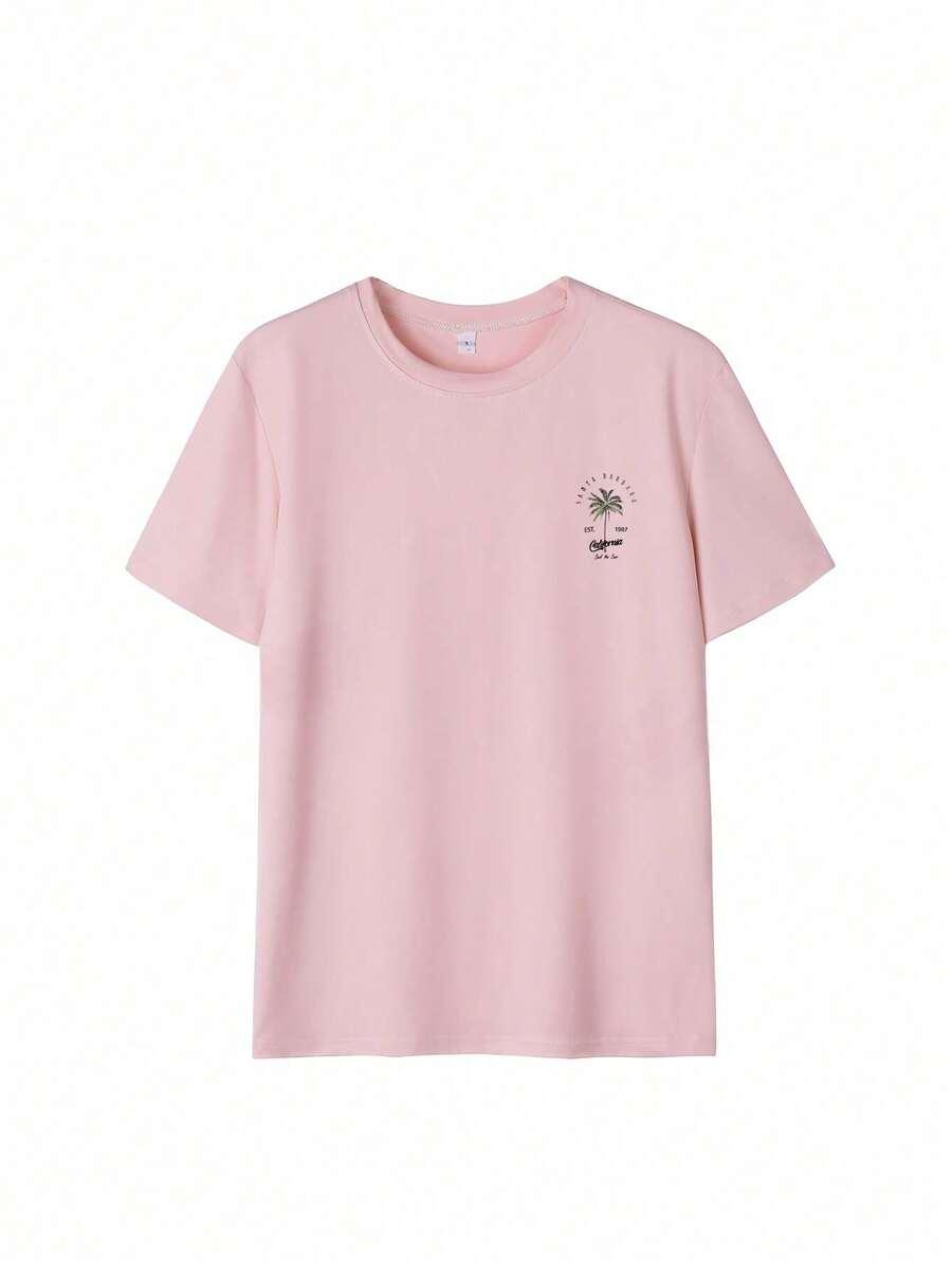 SHEIN RÓŻOWY T-SHIRT NADRUK S06__46