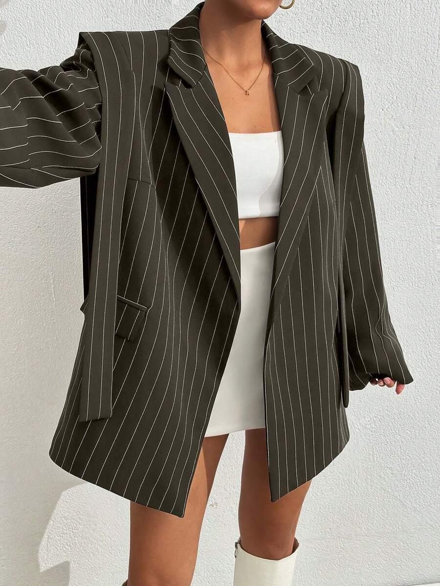 SHEIN SZARA MARYNARKA W PASKI S06__L