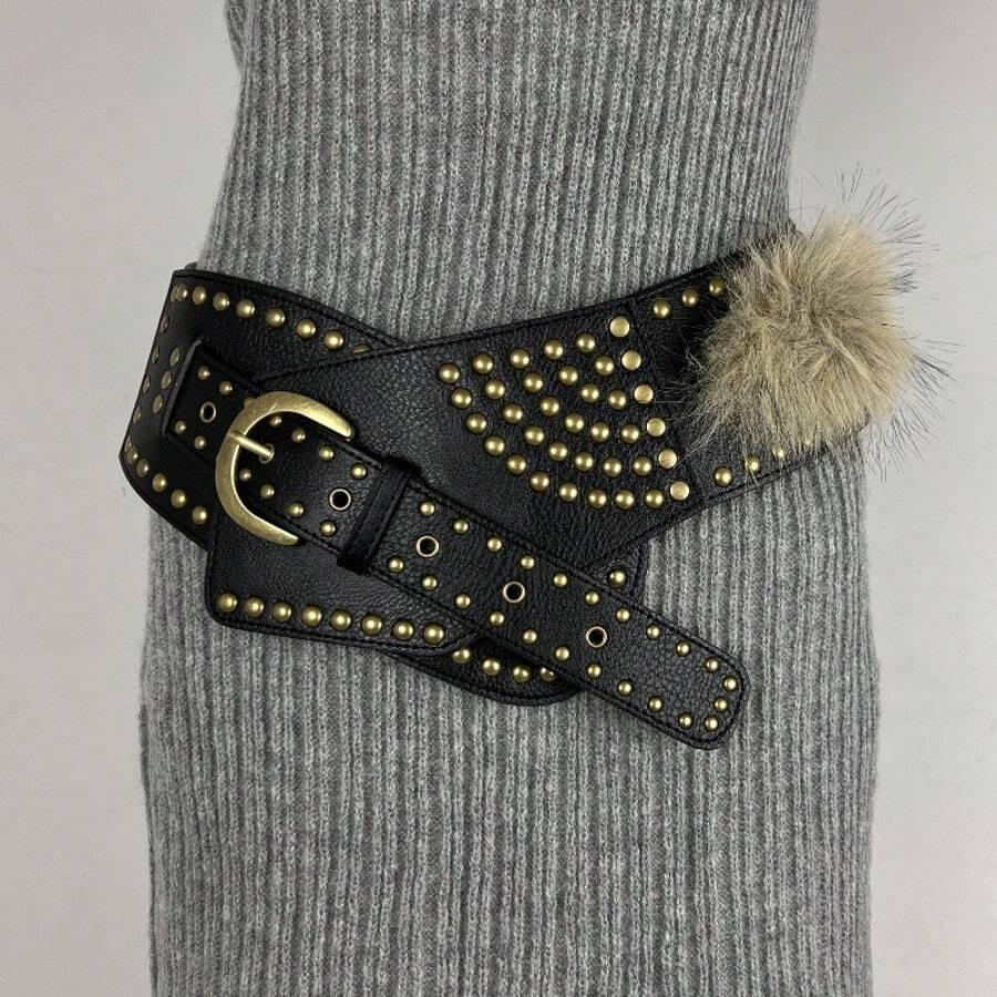 SHEIN CZARNY PASEK ZDOBIENIE S07__100