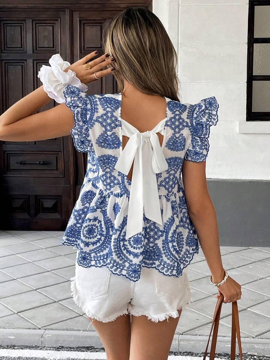 SHEIN BLUZKA WZÓR WIĄZANIE S09__M