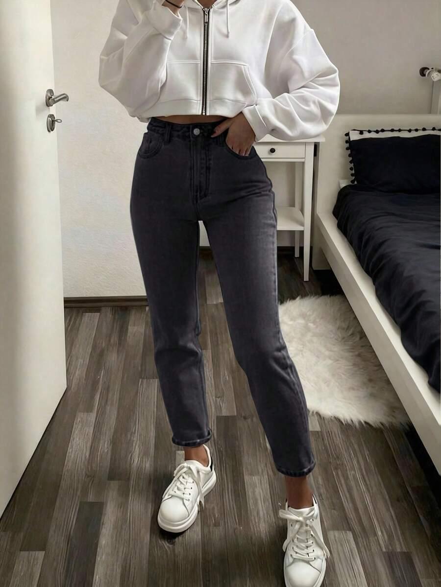 SHEIN CZARNE SPODNIE JEANS S06__M