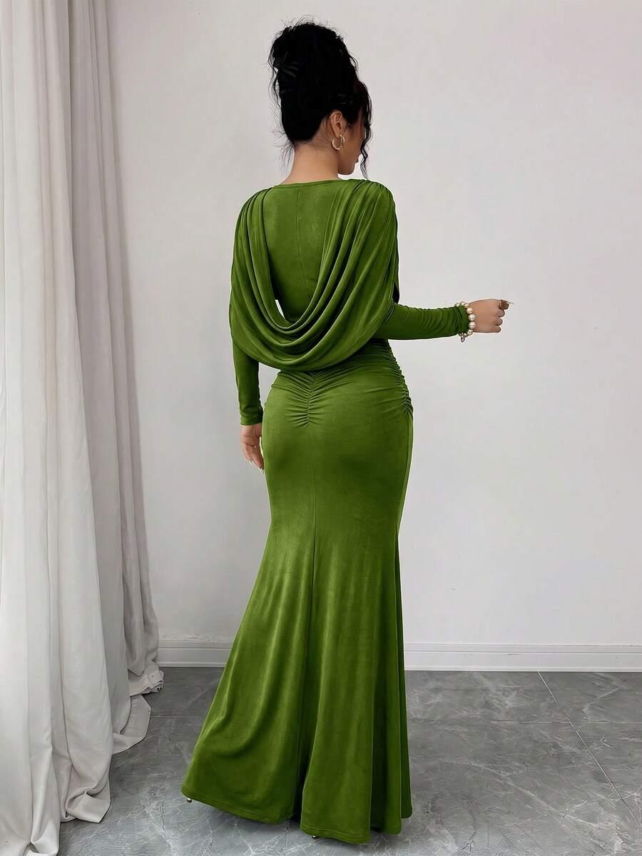 SHEIN MAXI SUKIENKA DŁUGI RĘKAW S06__L