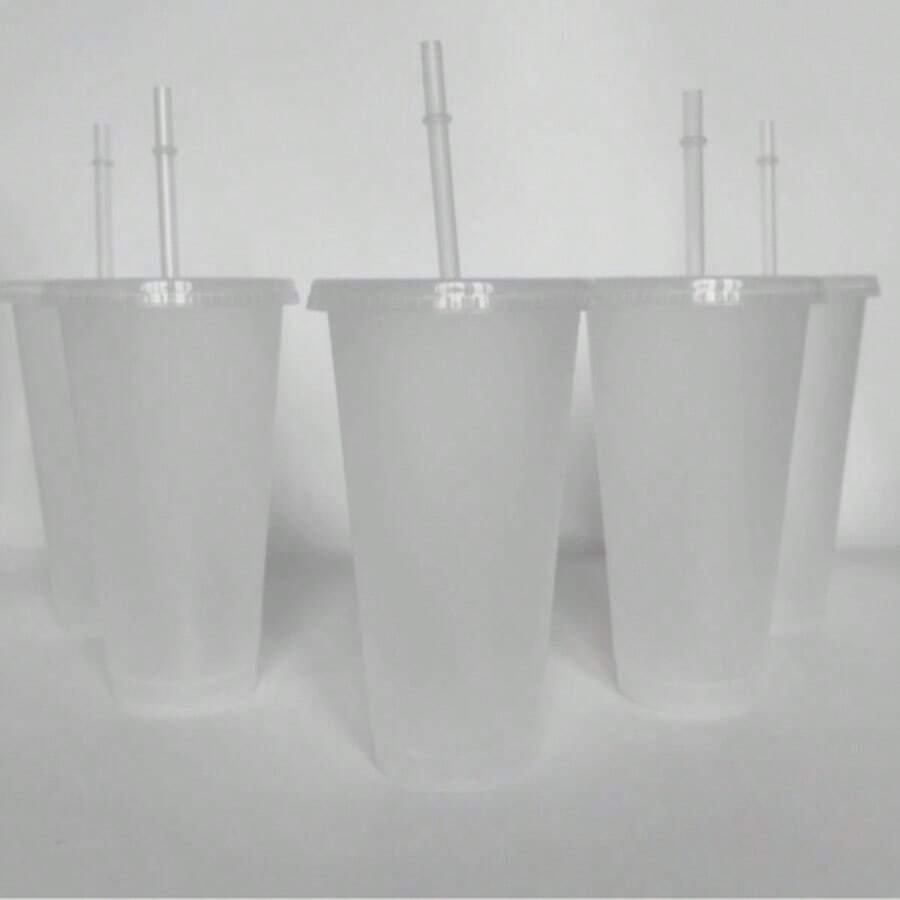 SHEIN JEDNORAZOWY KUBEK ZE SŁOMKĄ 5-PACK S07__700ML