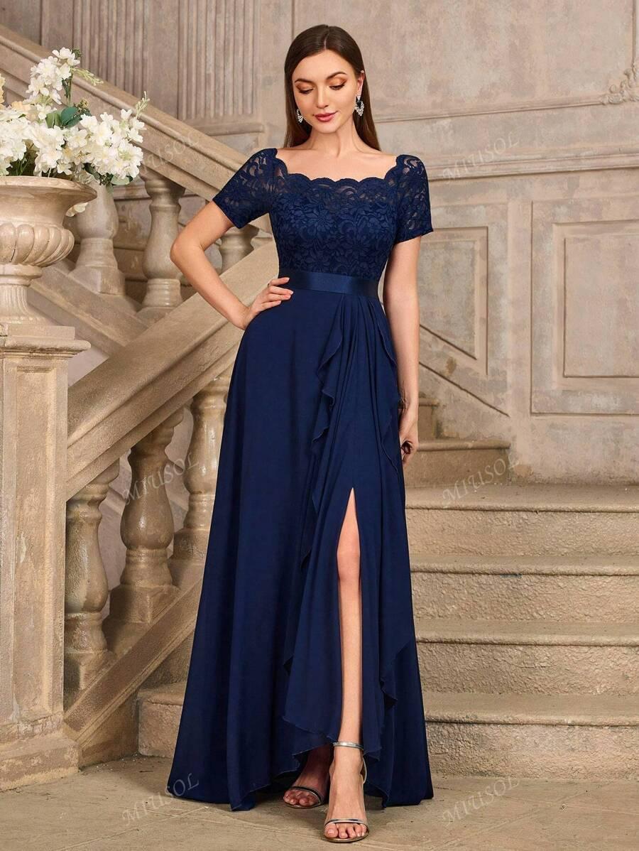 SHEIN GRANATOWA MAXI SUKIENKA S06__XL