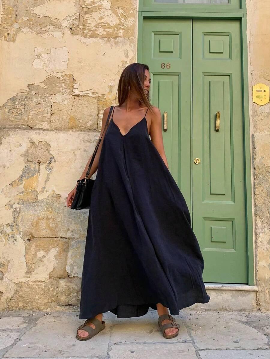 SHEIN CZARNA MAXI SUKIENKA S06__M