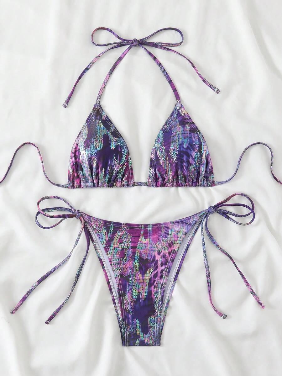 SHEIN STRÓJ KĄPIELOWY DWUCZĘŚCIOWY NADRUK S09__S