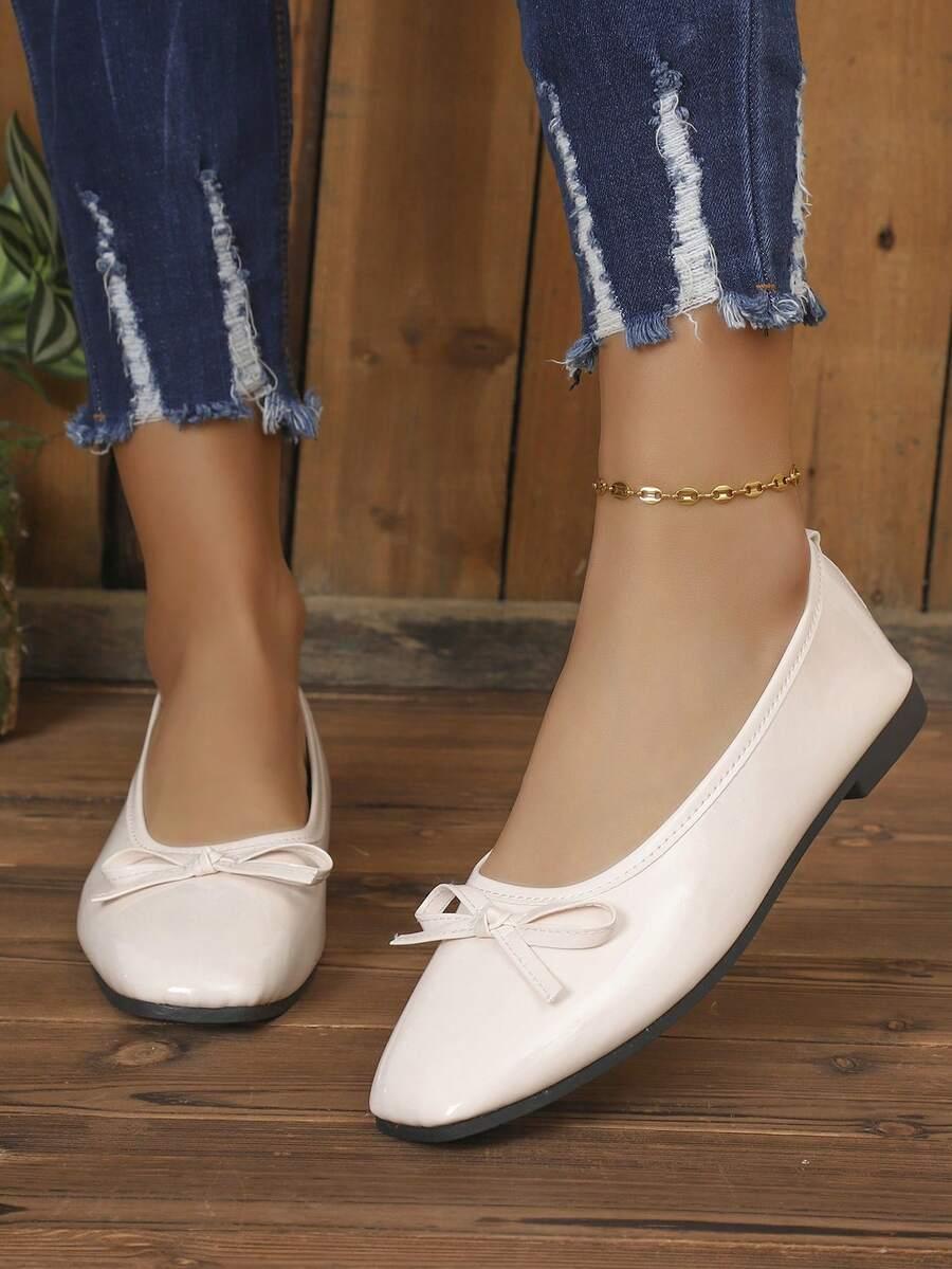 SHEIN BEŻOWE BALERINY KOKARDA S06__38