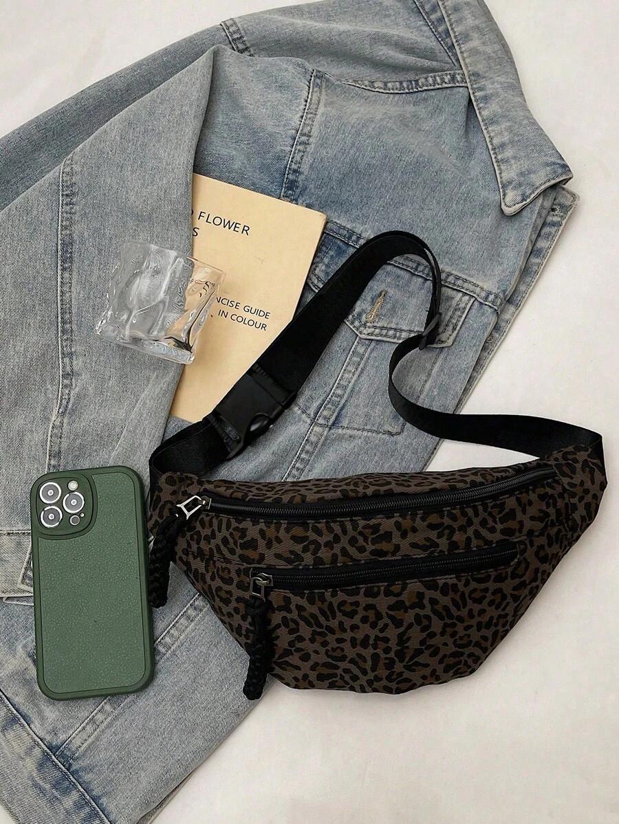SHEIN BRĄZOWA NERKA ANIMAL PRINT S07__33X8X15CM