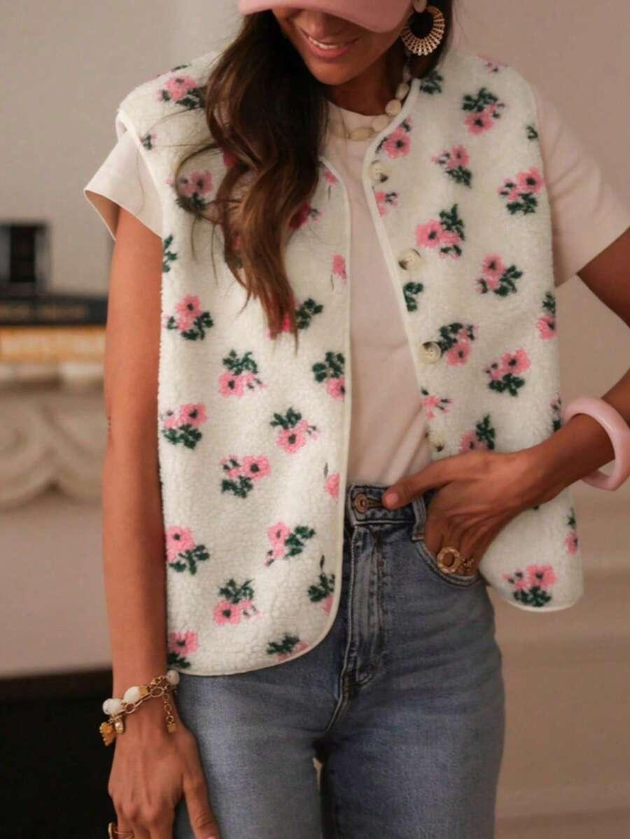 SHEIN KAMIZELKA GUZIKI WZÓR S06__M