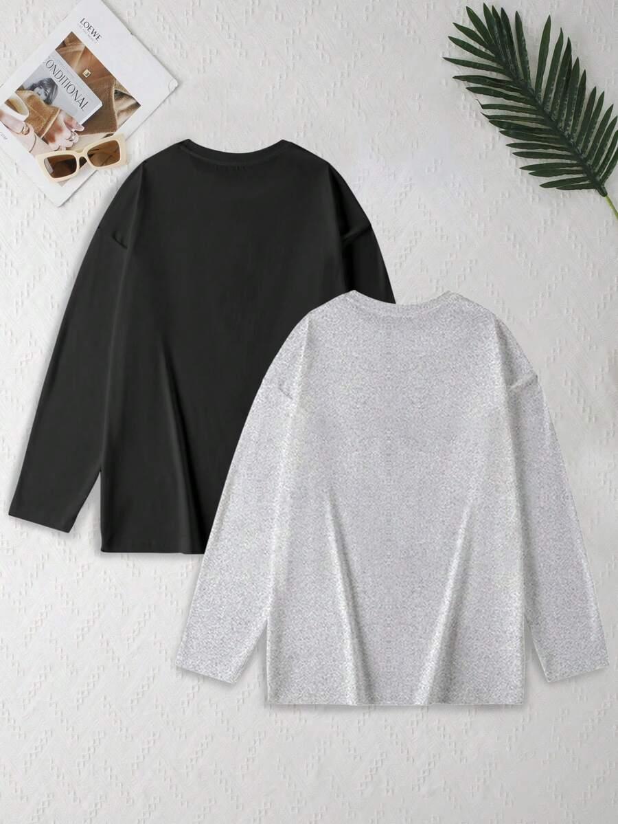 SHEIN BLUZKA DŁUGI RĘKAW 2-PACK S06__L