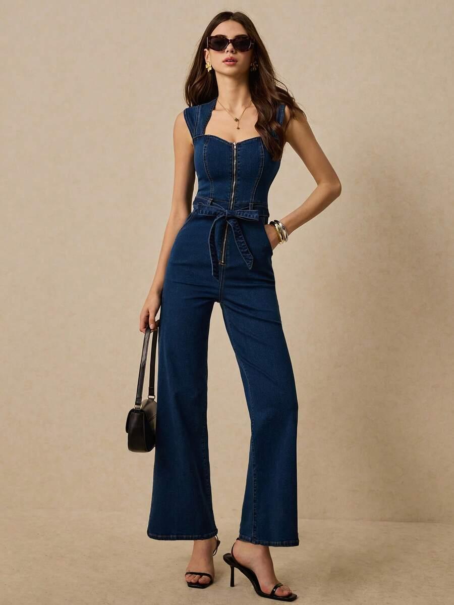 SHEIN NIEBIESKI KOMBINEZON JEANS S06__S