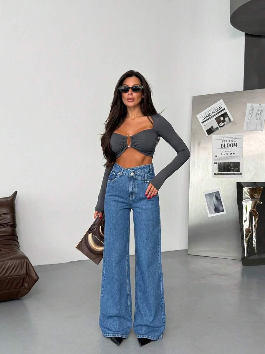 SQUALO NIEBIESKIE SPODNIE JEANS PK01__L