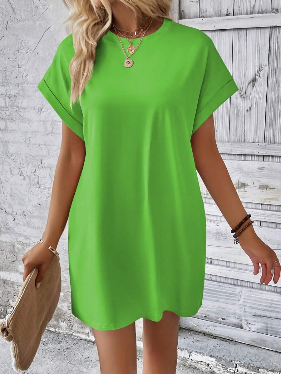 INAWLY ZIELONA MINI SUKIENKA KRÓTKI RĘKAW S06__S