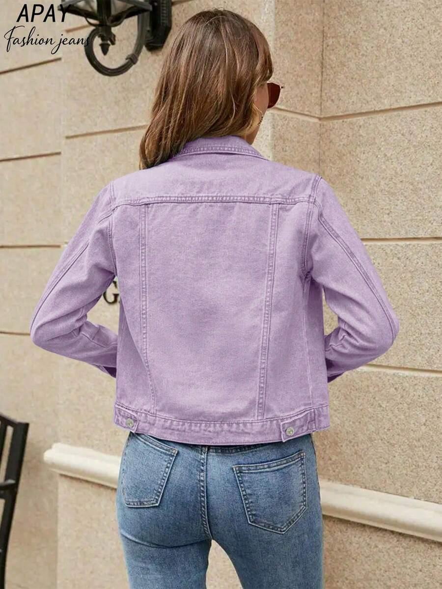 SHEIN FIOLETOWA KURTKA JEANS S06__M