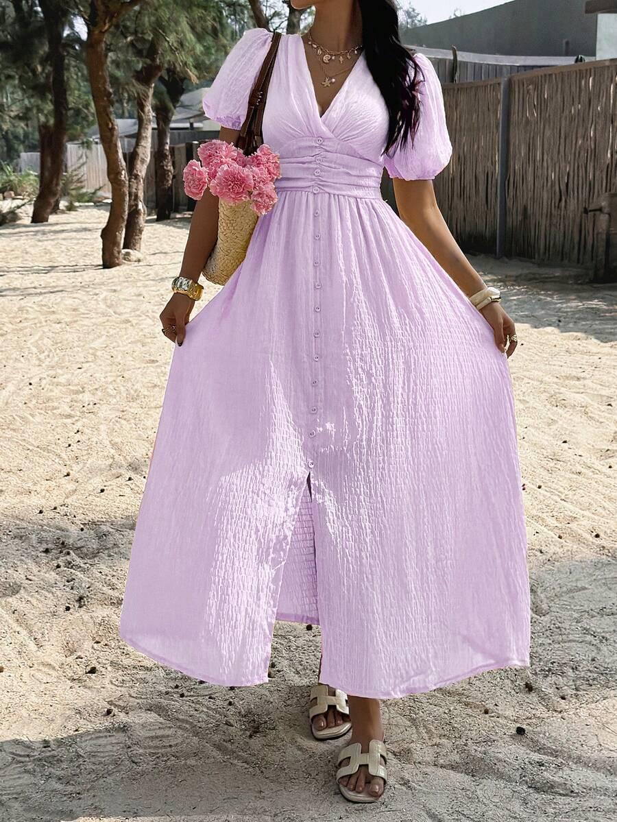 SHEIN FIOLETOWA MIDI SUKIENKA S06__L