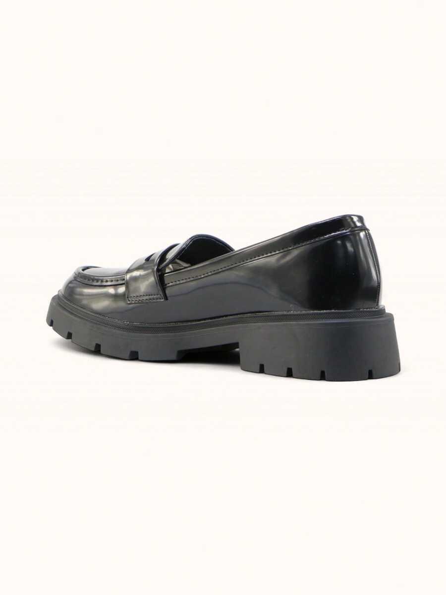 SHEIN CZARNE LAKIEROWANE MOKASYNY S06__38