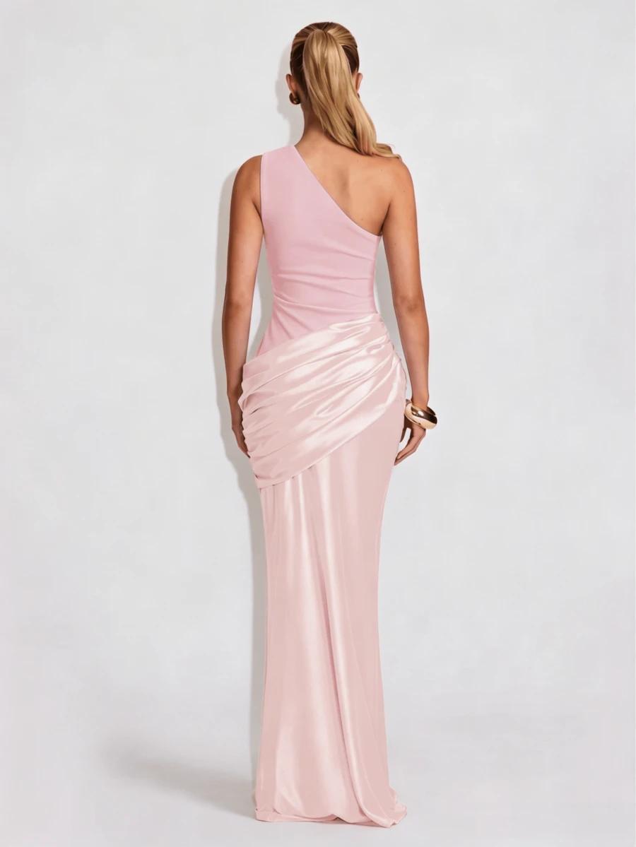 SHEIN RÓŻOWA ASYMETRYCZNA MAXI SUKIENKA PK01__M