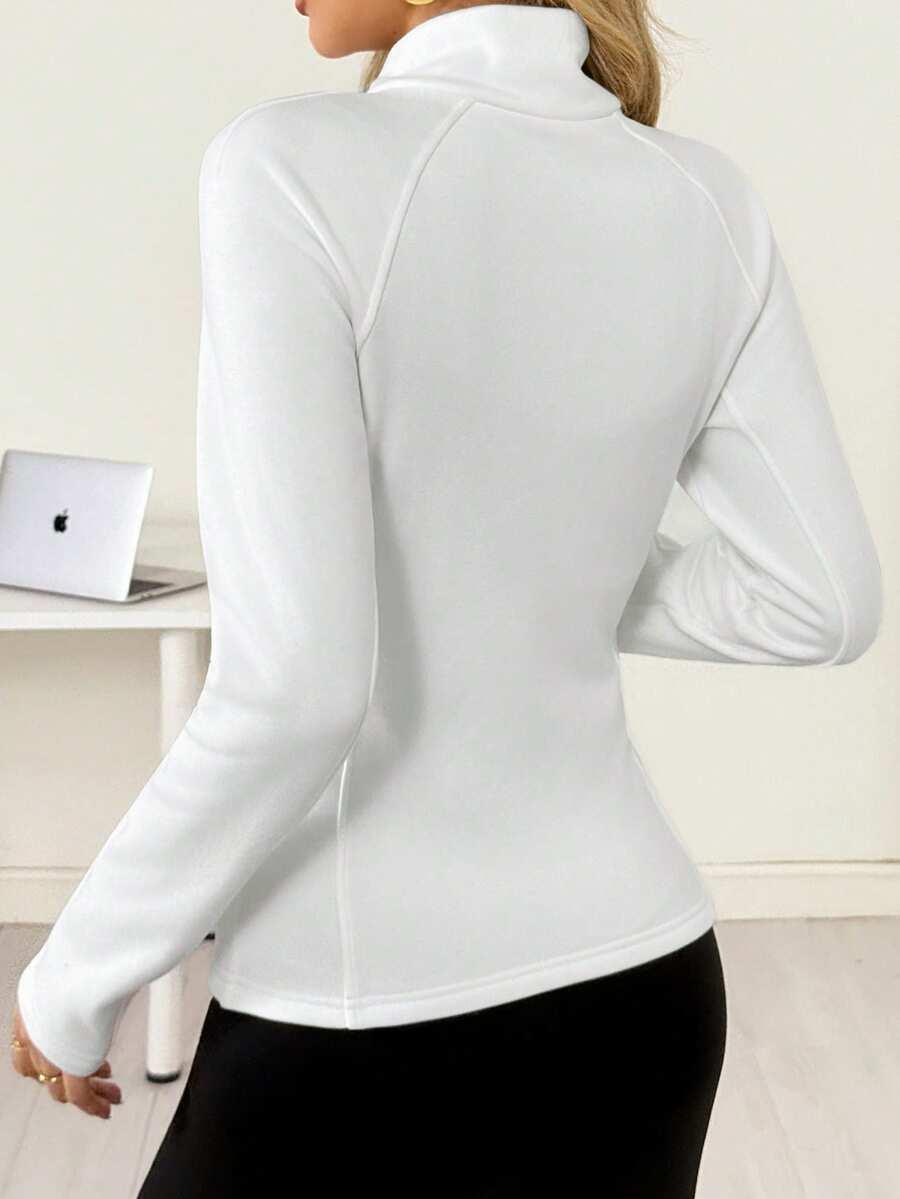 CHIQUEASE BIAŁA BLUZA ZAMEK S06__XL