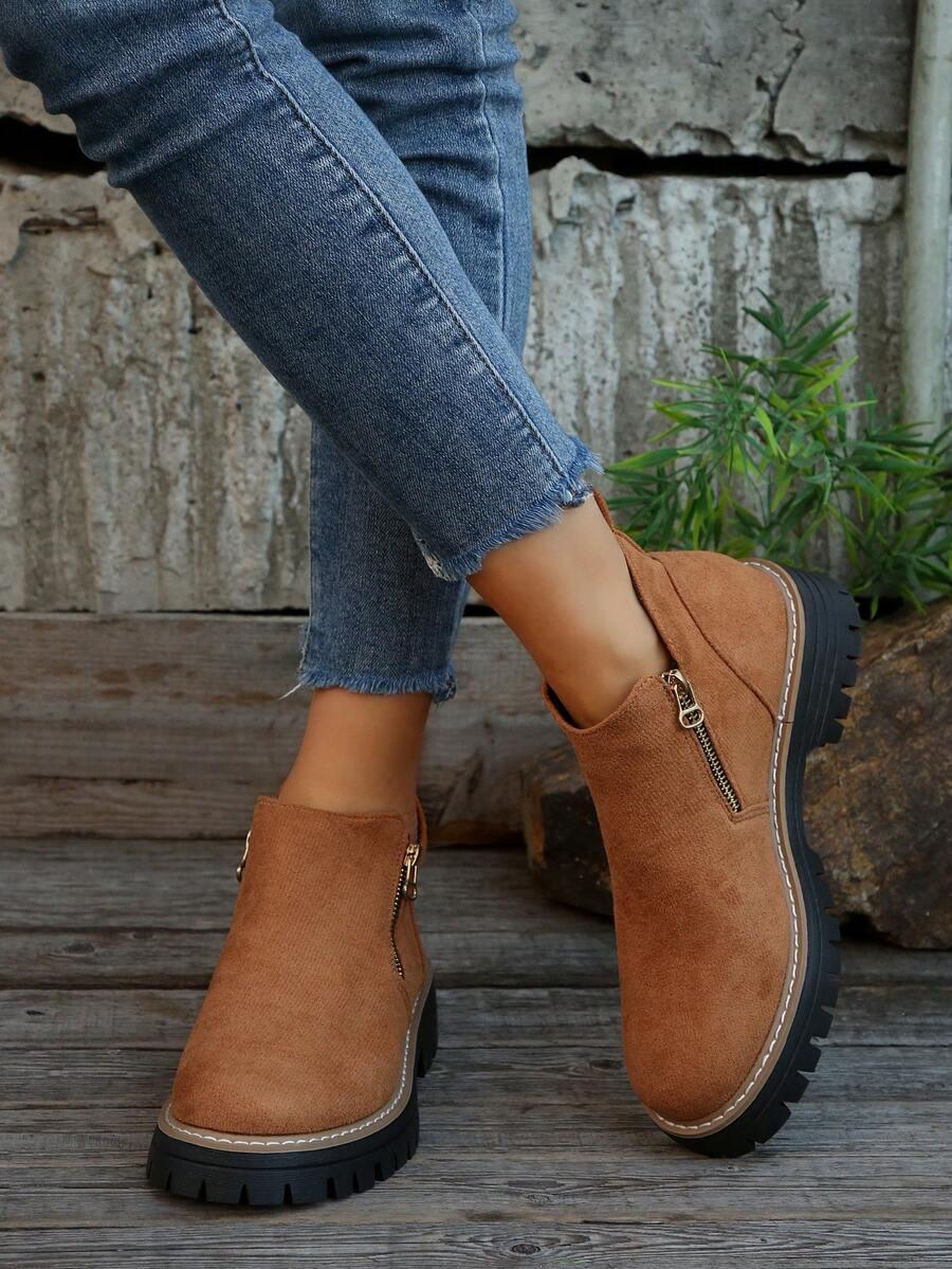 SHEIN BRĄZOWE BOTKI ZAMEK W01__39