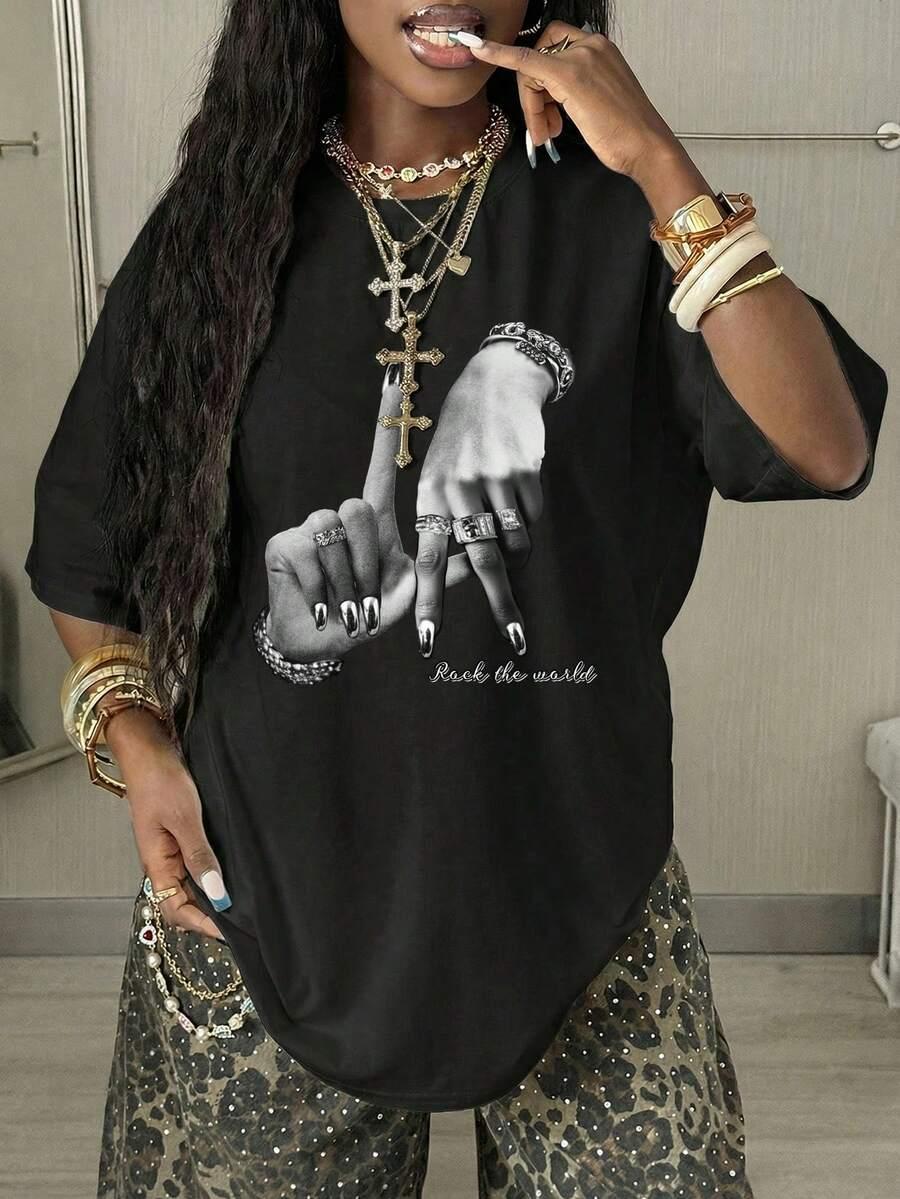 COOLANE CZARNY T-SHIRT PRINT S06__M