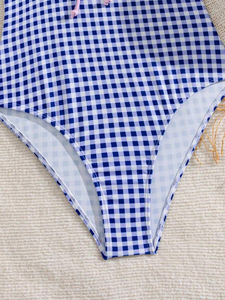 SWIM MOD JEDNOCZĘŚCIOWY STRÓJ KĄPIELOWY KRATKA WIĄZANIE PK01__S