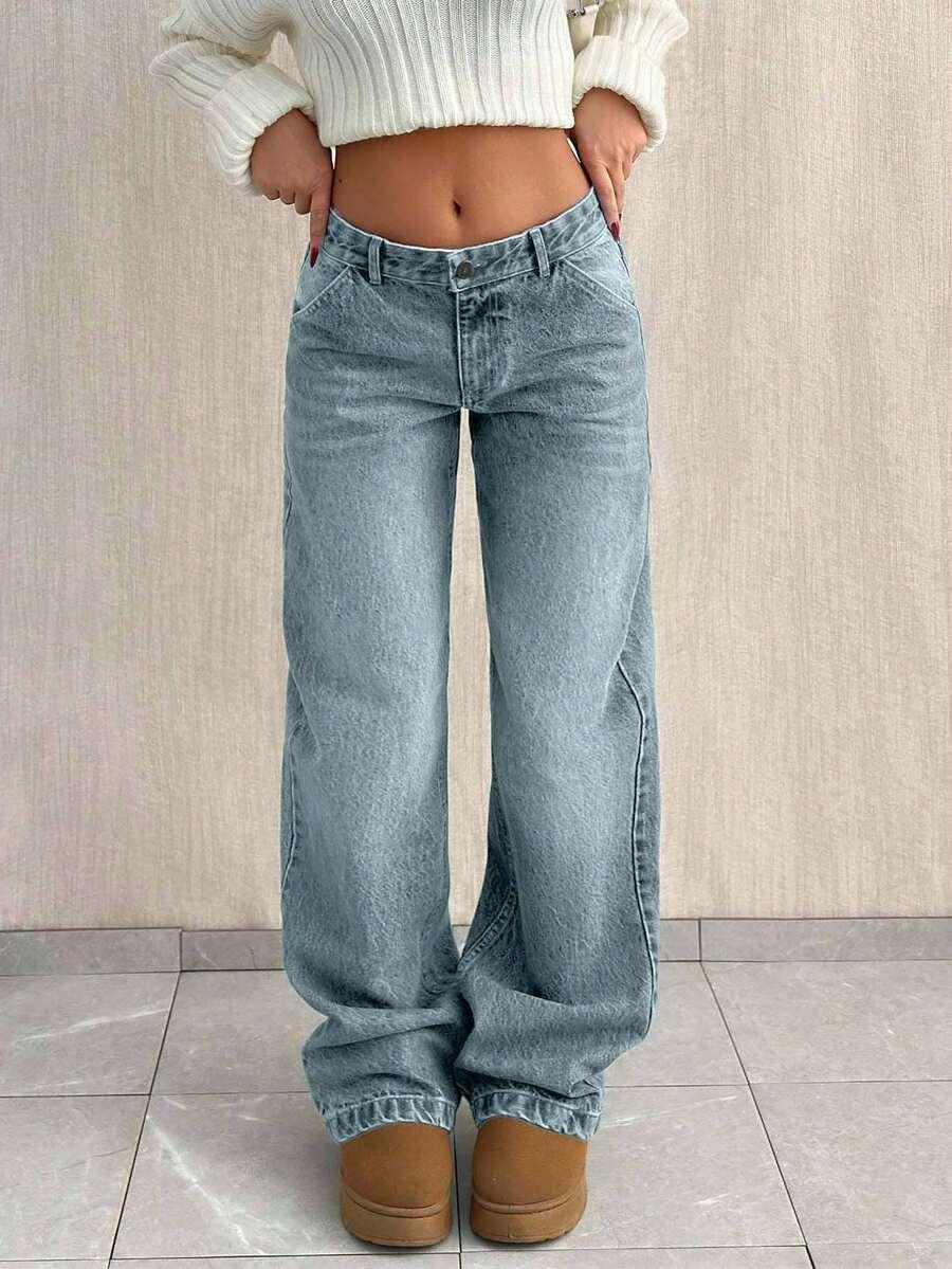 SHEIN NIEBIESKIE SPODNIE JEANS S06__S