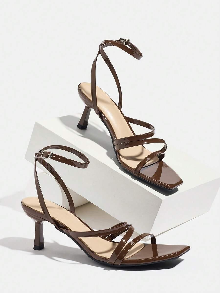 SHEIN BRĄZOWE SANDAŁY OBCAS S06__35