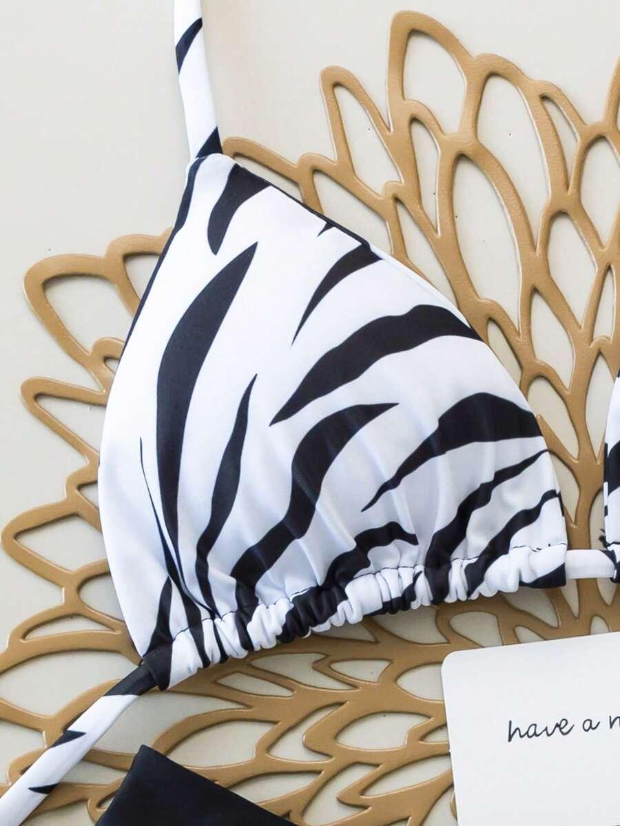 SHEIN DWUCZĘŚCIOWY STRÓJ KĄPIELOWY ANIMAL PRINT S09__S