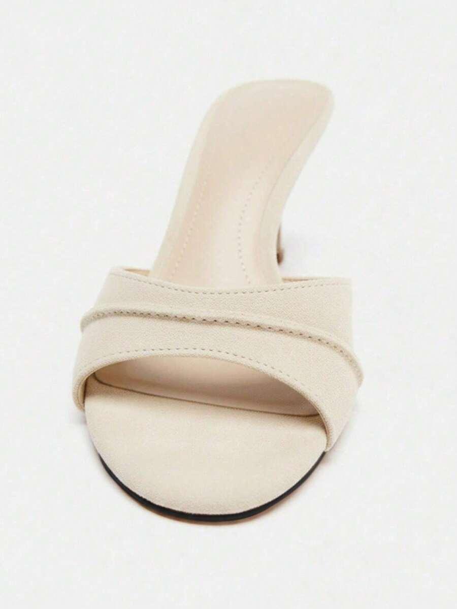 SHEIN BEŻOWE KLAPKI IMITACJA ZAMSZU S06__39,5