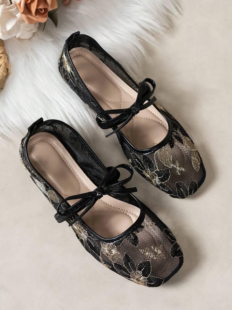 SHEIN CZARNE BALERINY KOKARDA S06__39