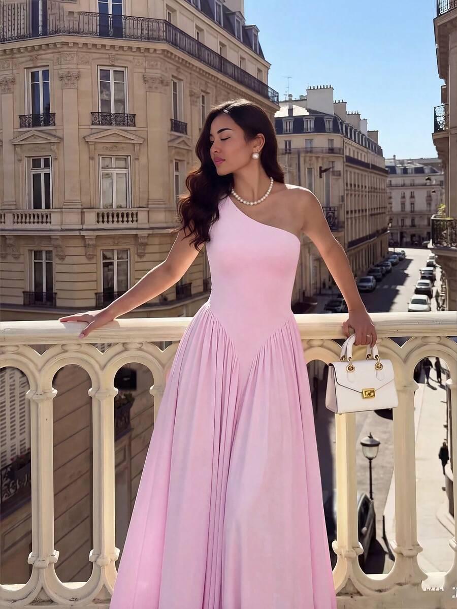 SHEIN RÓŻOWA MAXI SUKIENKA S06__XS