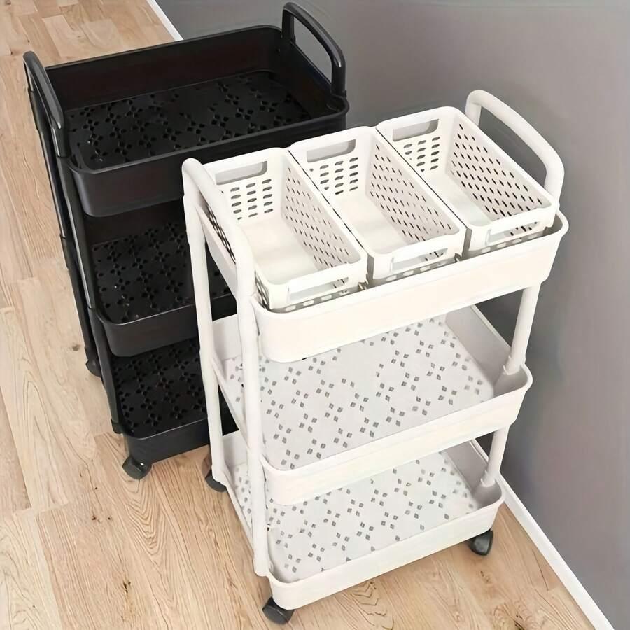SHEIN CZARNY WÓZEK NA KÓŁKACH S07__32X21X80