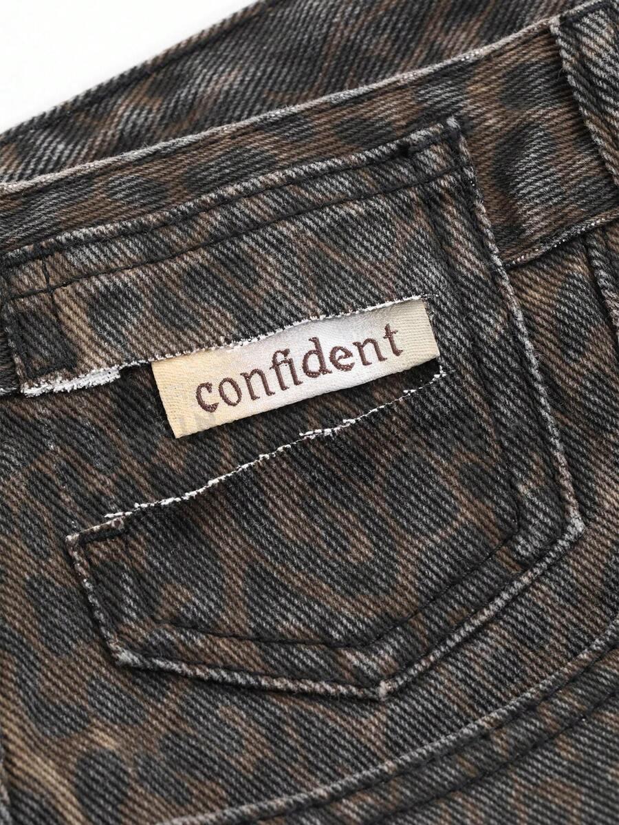 SHEIN SPODNIE JEANSOWE ANIMAL PRINT S06__48