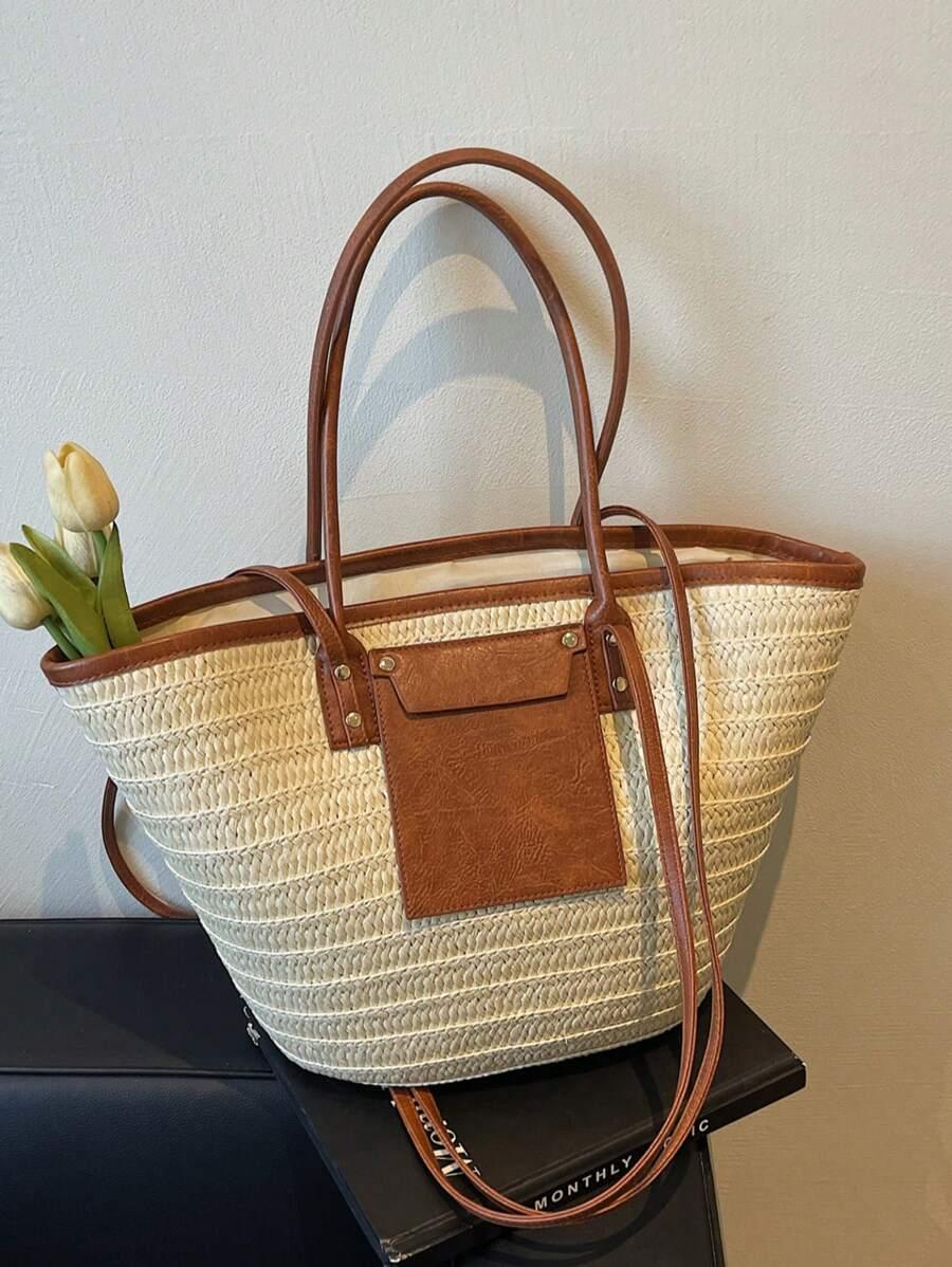 SHEIN BEŻOWY KOSZYK CASUAL S07__30X13X25CM