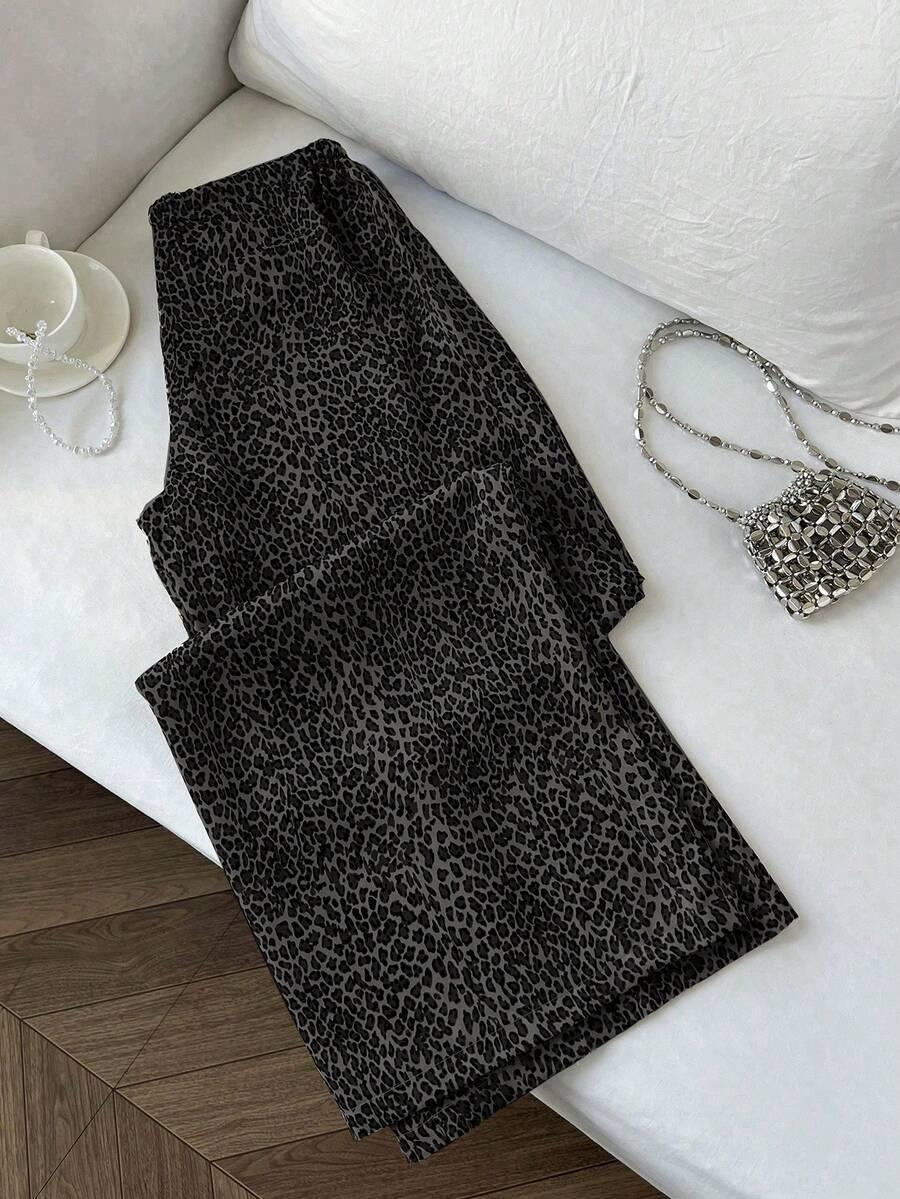SHEIN SPODNIE CASUAL ANIMAL PRINT S09__S