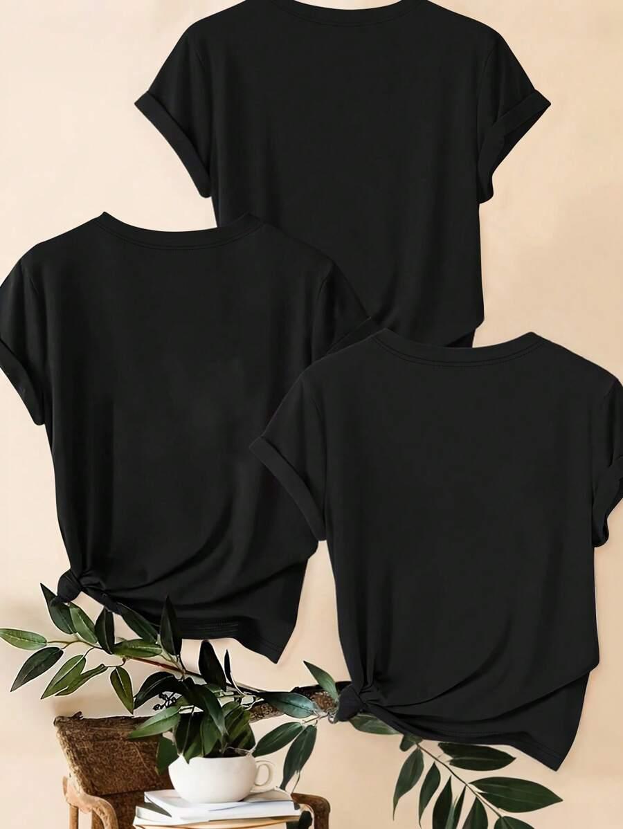 T-shirt damski okrągły dekolt Shein rozmiar