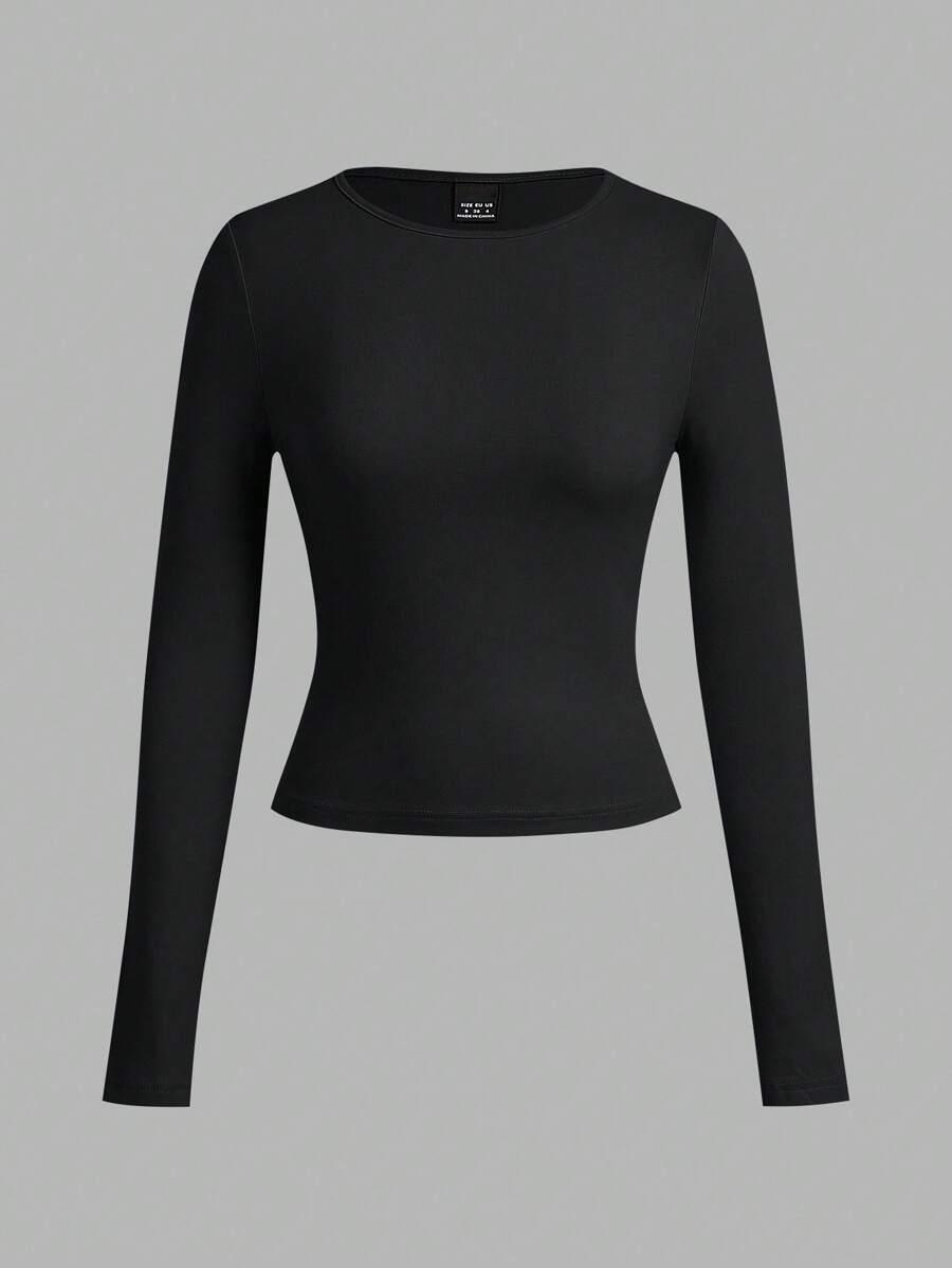 SHEIN CZARNA BLUZKA DŁUGI RĘKAW 2-PACK PK01__S