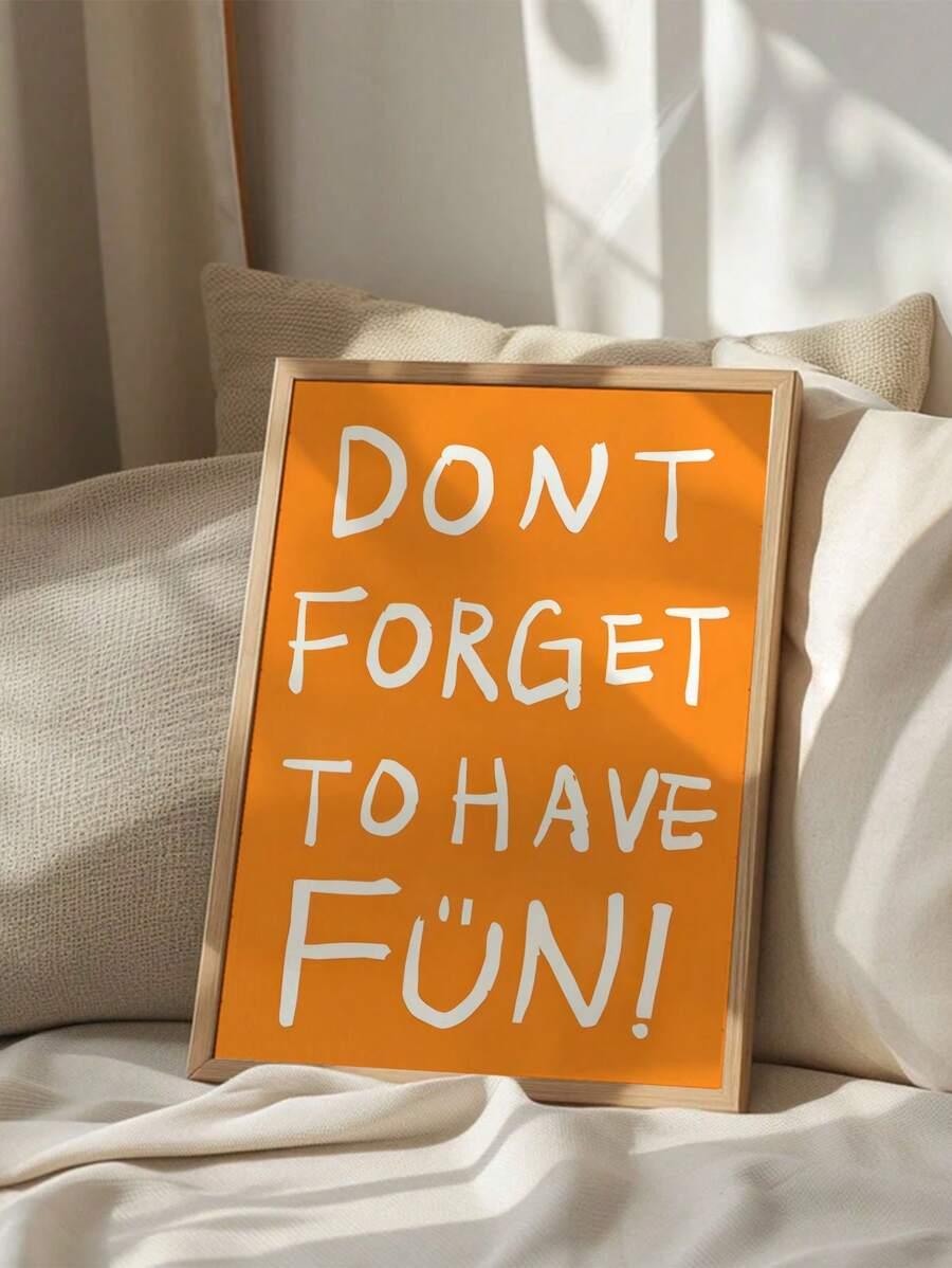 SHEIN POMARAŃCZOWY PLAKAT NA ŚCIANĘ S07__20X30