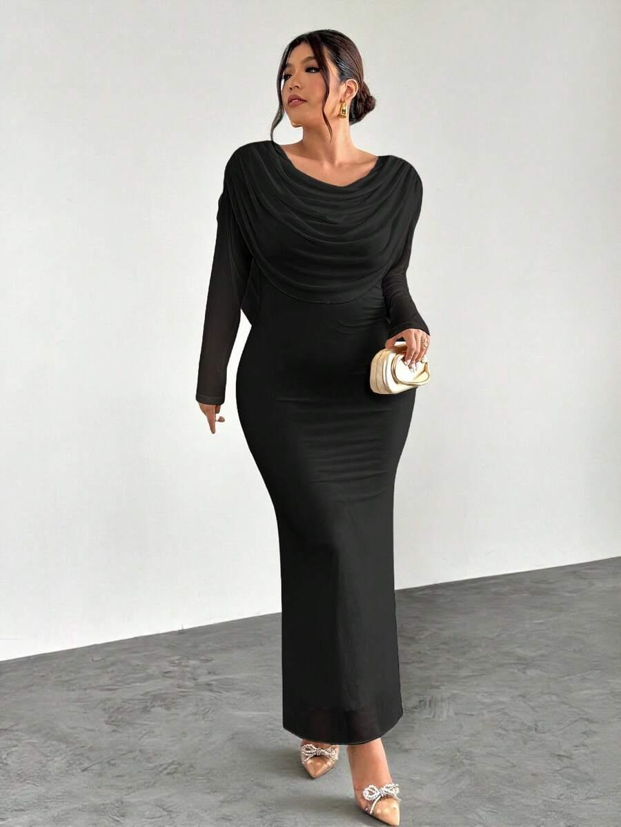 SHEIN CZARNA SUKIENKA DŁUGI RĘKAW S06__XXL