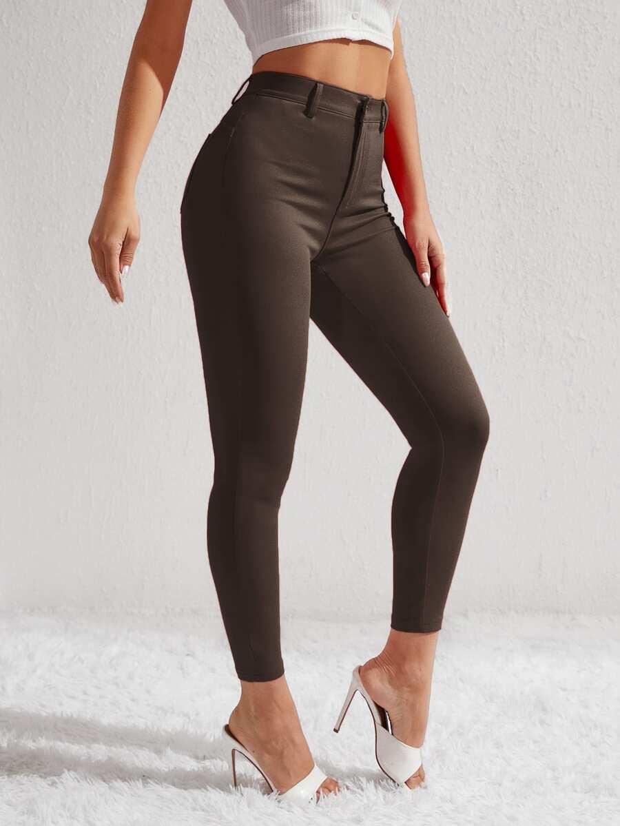 SHEIN BRĄZOWE SPODNIE CASUAL S06__M