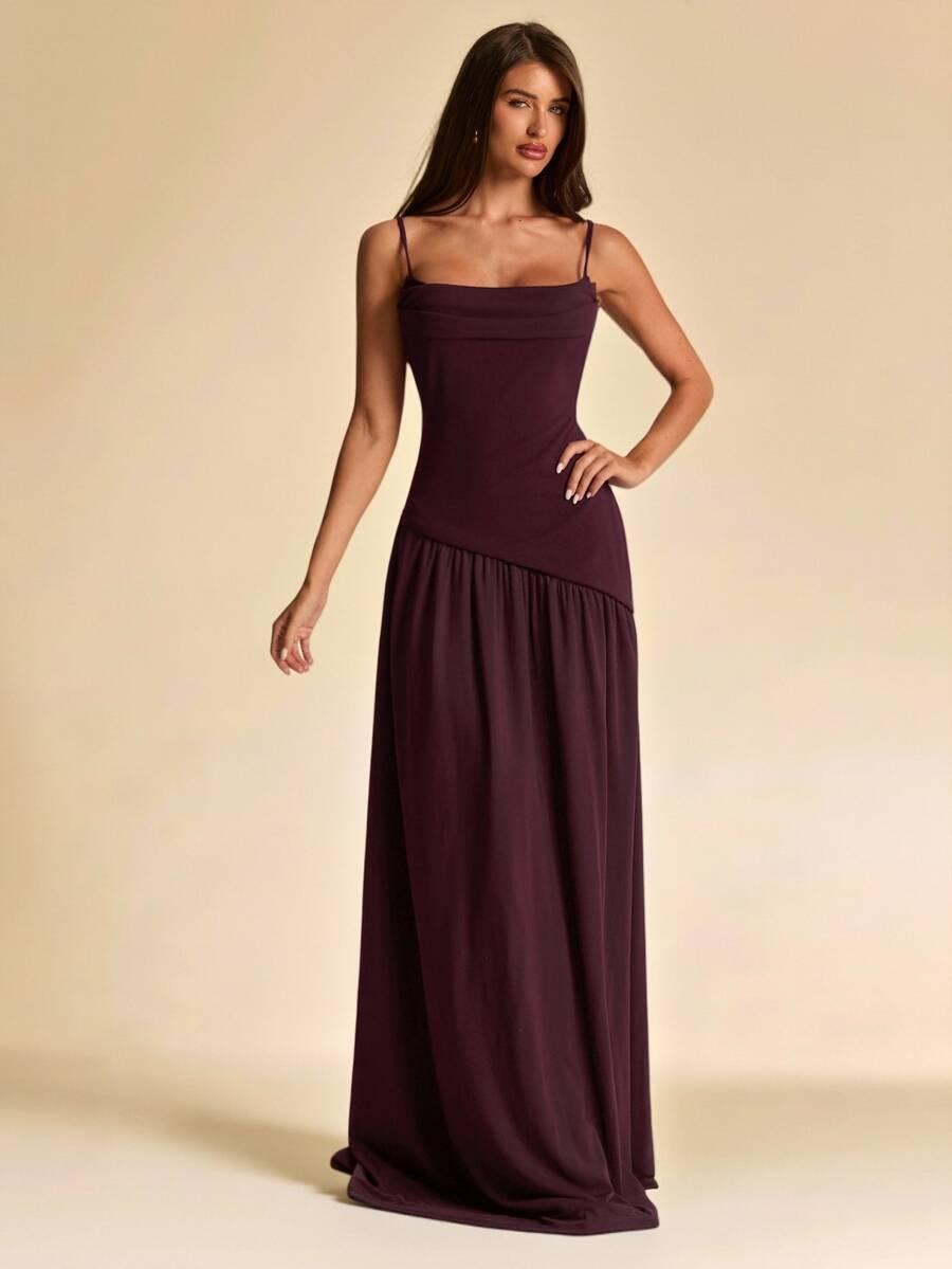 SHEIN FIOLETOWA MAXI SUKIENKA S06__L