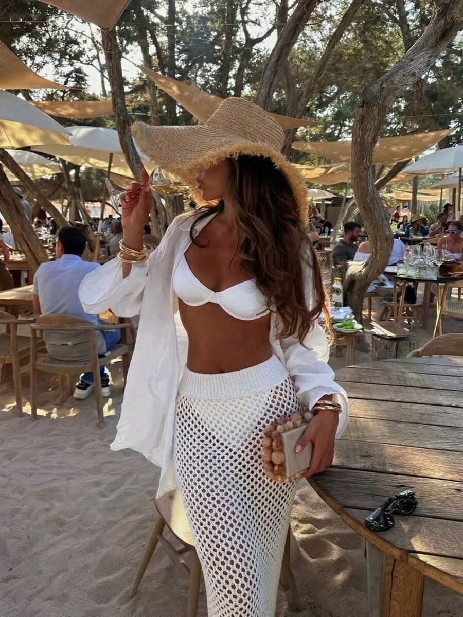SHEIN BIAŁA MAXI SPÓDNICA S06__XL