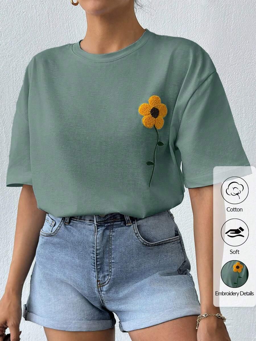SHEIN T-SHIRT OKRĄGŁY DEKOLT S06__M